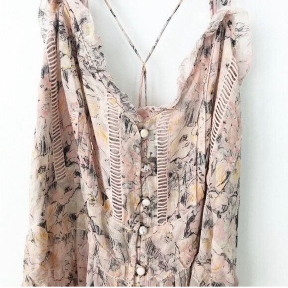 NWT Anthropologie Curtain Top 2X Pink Semi-Sheer Floral Duster - Picture 6 of 10